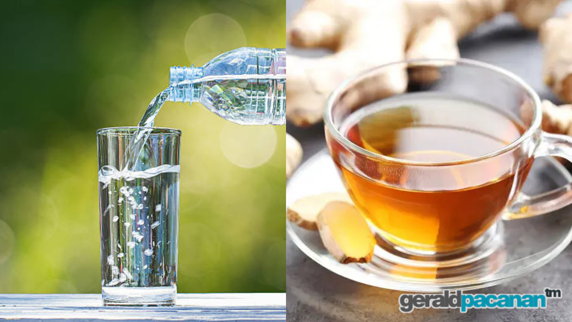 Water and ginger tea
